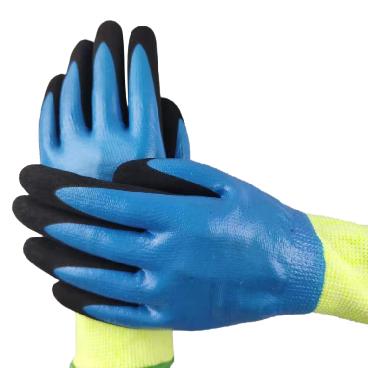 1 Paia HEEP Ding Qing + Anti-taglio satinato 2 volte Immersione Guanti antiscivolo resistenti all'olio impermeabili anti-taglio, Blue 1 Paia HEEP Ding Qing + Anti-taglio satinato 2 volte Immersione Guanti antiscivolo resistenti all'olio impermeabili anti-taglio, Blue